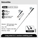 Grey Small 1 pc_Naturehike Long Wind Trekking Poles Carbon Fiber 7075 Aluminum Alloy Five-section Fo Grey Small 1 pc_Naturehike Long Wind Trekking Poles Carbon Fiber 7075 Aluminum Alloy Five-section Fo