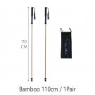 bamboo 110cm 1pair_110g Ultra Light Weight Trekking Poles Folding Hiking Sticks Portable Carbon Fibe
