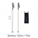bamboo 120cm 1pair_110g Ultra Light Weight Trekking Poles Folding Hiking Sticks Portable Carbon Fibe