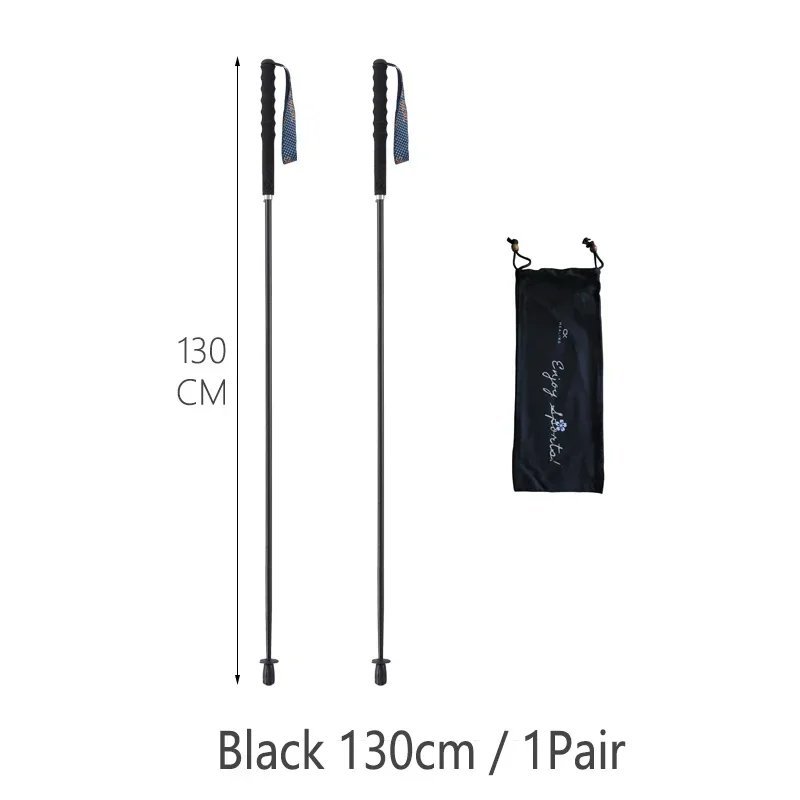 black 130cm 1pair_110g Ultra Light Weight Trekking Poles Folding Hiking Sticks Portable Carbon Fiber