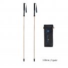 black_100% Full Carbon Hiking Poles Folding Ultra-light Five-Section Hiking Trekking Portable Travel