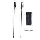 Pink_100% Full Carbon Hiking Poles Folding Ultra-light Five-Section Hiking Trekking Portable Travel 
