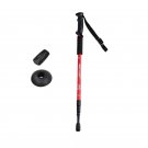1PC Red_Aluminium Alloy Trekking Poles Ultralight Adjustable No slip Nordic Walking Sticks Adult Hik