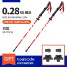Long handle Red_BSWOLF 2Pcs Ultralight Trekking Poles  Walking Sticks Hiking Canes  Folding Aluminum