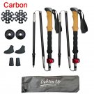 carbon double_2/1PCS Folding Walking Poles 3-Folded Rod Cane for Sitting EVA+Cork Handle Walking Sti
