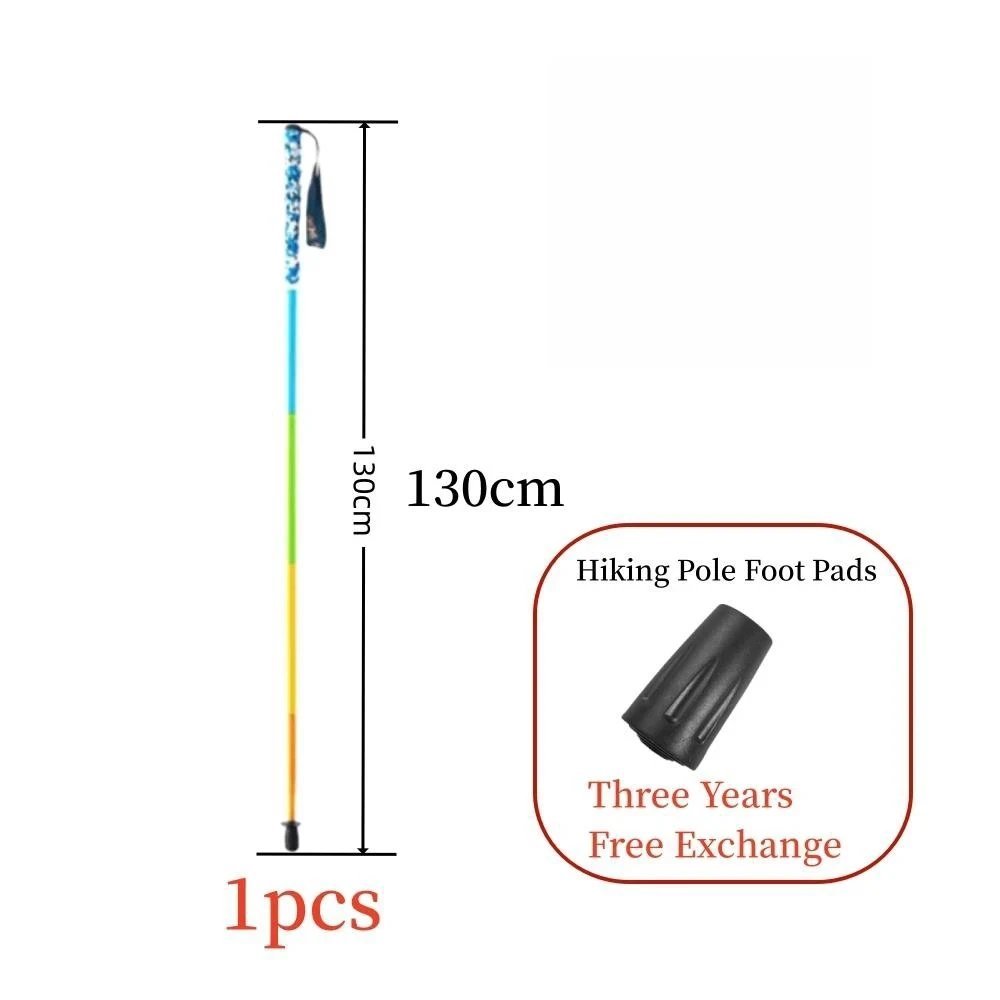 E2-1P 130CM_2PCS Carbon Fiber Five Section Folding Hiking Stick Ultra Lightweight Portable Hiking St