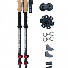 Carbon fiber_2Pcs Trekking Poles Ultra-light Telescopic Folding Poles Mountaineering Staffs Aluminum