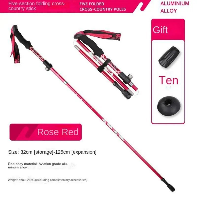 04_Ultraligt Foldable Walking Sticks Camping Hiking Folding Trekking Poles Aluminum Walking Poles Te