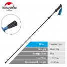 Lengthen Blue 1pcs_Naturehike Ultralight Carbon Fiber 5-sections Foldable Adjustable Trekking Poles 