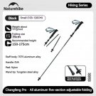 Black-Small 1pcs_Natureheak New Hiking 5-Section Climbing Stick Carbon Fiber Aluminum Alloy Folding 
