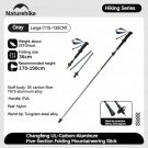 Gray-Large 1pcs_Natureheak New Hiking 5-Section Climbing Stick Carbon Fiber Aluminum Alloy Folding T