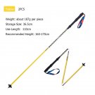 2pcs 110cm Yellow_AONIJIE E4202 Lightweight Folding Collapsible Quick Lock Cross-country Trekking Po