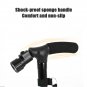 Black_95cm Folding Trekking Poles Double Handle Walking Sticking With Flashlight Telescopic Crutches