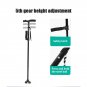 Black_95cm Folding Trekking Poles Double Handle Walking Sticking With Flashlight Telescopic Crutches