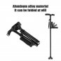 Black_95cm Folding Trekking Poles Double Handle Walking Sticking With Flashlight Telescopic Crutches