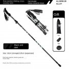 Black_Walking Stick Hiking Trekking Poles Trail Ultralight 5 Section Adjustable Canes Aluminum Alloy