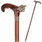 Wooden Walking Cane Stick Metal Brass Bronze Cat Handle Wooden Shaft for Men & Women stylish col