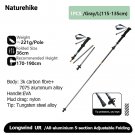 1PCS Grey-L_Naturehike Climbing Mountaineering Walking Stick Portable Folding Telescopic Hiking Pole