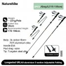 2PCS Grey-L_Naturehike Climbing Mountaineering Walking Stick Portable Folding Telescopic Hiking Pole