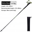 1pc Black long_Carbon Fiber Folding Walking Stick 5 sections Adjustable Lightweight Mountain-climbin