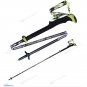 2pcs Red long_Carbon Fiber Folding Walking Stick 5 sections Adjustable Lightweight Mountain-climbing