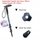 grey blue_Short T-handle Walking Stick 46-100cm Carbon Fibers 3 Sections Telescopic Mountain-climbin grey blue_Short T-handle Walking Stick 46-100cm Carbon Fibers 3 Sections Telescopic Mountain-climbin