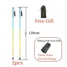 E2-2P 120CM_2PCS Carbon Fiber Five Section Folding Hiking Stick Ultra Lightweight Portable Hiking St