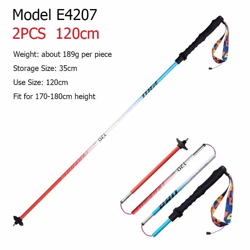E4207 2Pcs 120CM_2PCS AONIJIE E4201 Lightweight Folding Collapsible Quick Lock Trekking Pole Hiking 