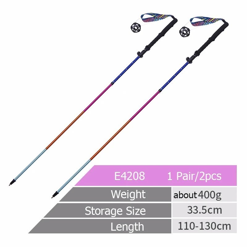 E4208 2Pcs_2PCS AONIJIE E4201 Lightweight Folding Collapsible Quick Lock Trekking Pole Hiking Pole T