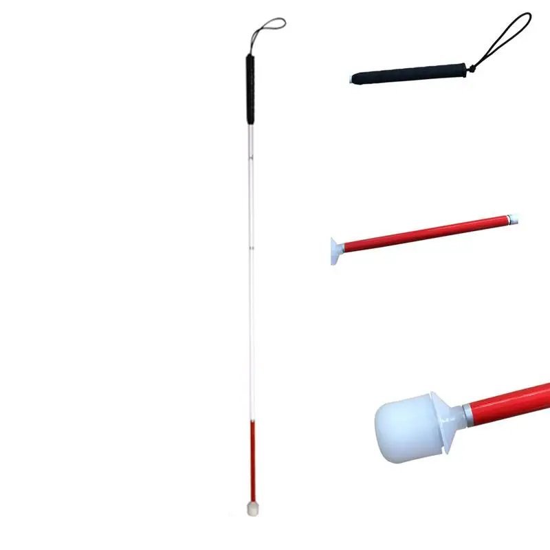 Aluminum Telescopic Blind Cane with Rolling Tip Portable Blind Walk Canes Crutch for Outdoor Sticks 
