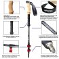 folding aluminum_4 Sections Outdoor Folding/Telescopic Trekking Pole Camping Portable Walking Stick