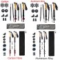 stretchable carbon_4 Sections Outdoor Folding/Telescopic Trekking Pole Camping Portable Walking Stic