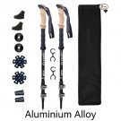telescopic aluminum_4 Sections Outdoor Folding/Telescopic Trekking Pole Camping Portable Walking Sti