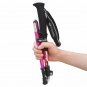 rose red_2pcs Walking Stick Folding 5 sections Trekking Poles (2 Carbon Fiber +3 Aluminium alloy) Mo