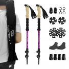 Kit 1-Pupple_Lighten Up Folding Trekking Poles Carbon Fiber Ultralight Quick Lock Walking Stick Hiki Kit 1-Pupple_Lighten Up Folding Trekking Poles Carbon Fiber Ultralight Quick Lock Walking Stick Hiki