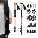 Kit 1-Red_Lighten Up Folding Trekking Poles Carbon Fiber Ultralight Quick Lock Walking Stick Hiking Kit 1-Red_Lighten Up Folding Trekking Poles Carbon Fiber Ultralight Quick Lock Walking Stick Hiking
