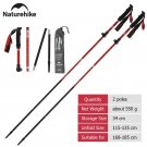 Red - 2 poles_Naturehike St09 Nordic Trekking Poles Ultralight Foldable Aluminum Alloy Walking Stick