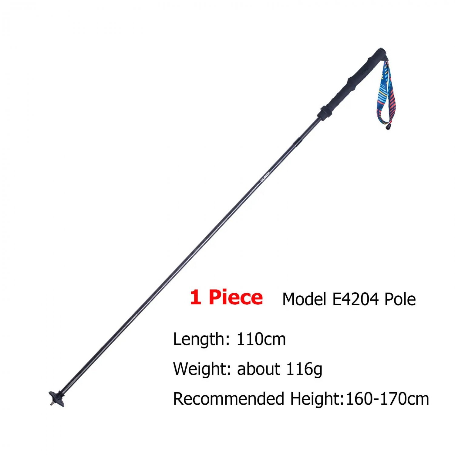 E4204 1PC 110CM_AONIJIE E4204 Lightweight Folding Trekking Poles Carbon Fiber Walking Stick Drawstri