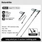 Black Large 2 pcs_Naturehike Walking Stick Ultralight Foldable 5-section Carbon Aluminium Alloy Hiki