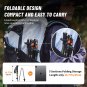 Grey Small 2 pcs_Naturehike Walking Stick Ultralight Foldable 5-section Carbon Aluminium Alloy Hikin