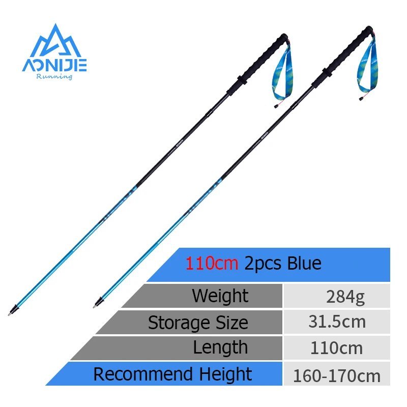 E4210 2PC 110cm B_AONIJIE E4210 Newest 110CM 120CM Ultralight Folding Carbon Fiber Hiking Pole Strai