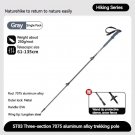 Gray-61-135cm-1pc_Naturehike Folding Trekking Pole Foldable Walking Stick for Walk Climbing Retracta