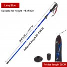 Long blue style_Trekking Pole Folding Aluminum Alloy Ultra Light Ultra Short Telescopic Cane Outdoor Long blue style_Trekking Pole Folding Aluminum Alloy Ultra Light Ultra Short Telescopic Cane Outdoor