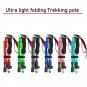 Red Short Style_Trekking Pole Folding Aluminum Alloy Ultra Light Ultra Short Telescopic Cane Outdoor