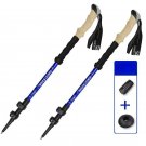 2PCS  Blue_2PCS Trekking Poles Walking Sticks Alpenstock Telescopic Ultralight Premium Adjustable wi