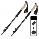 2PCS Black_2PCS Trekking Poles Walking Sticks Alpenstock Telescopic Ultralight Premium Adjustable wi