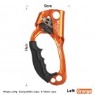 Left Orange_Outdoor Rock Climbing SRT Hand Ascender Device Mountaineer Handle Ascender Left Hand Rig