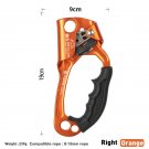 Right Orange_Outdoor Rock Climbing SRT Hand Ascender Device Mountaineer Handle Ascender Left Hand Ri