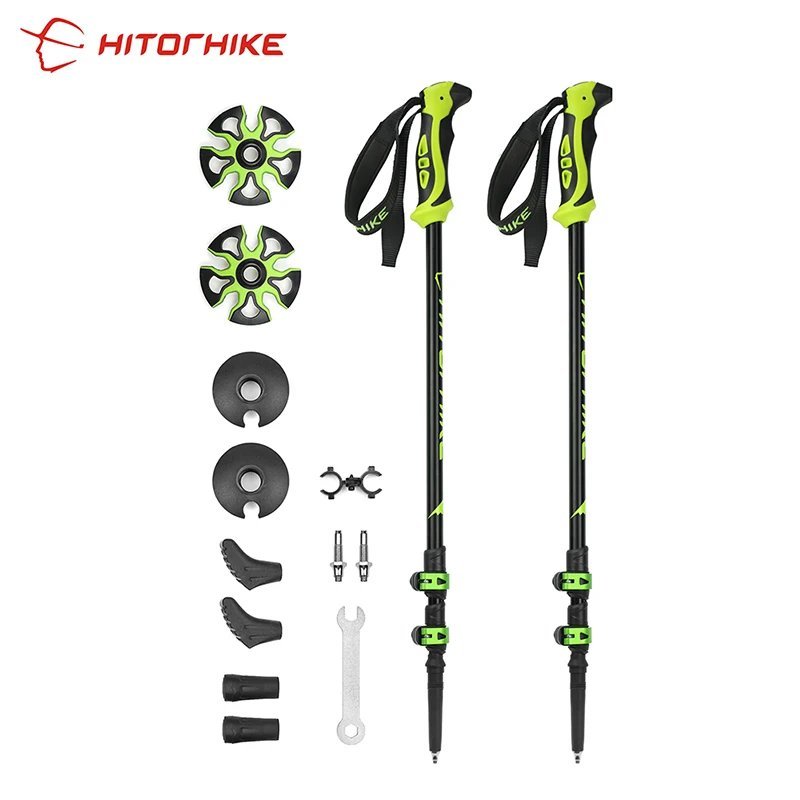 one pair_280g/pc Nordic Walking Poles Trek Pole Telescopic Alpenstock 7075 Aluminum Alloy Shooting C
