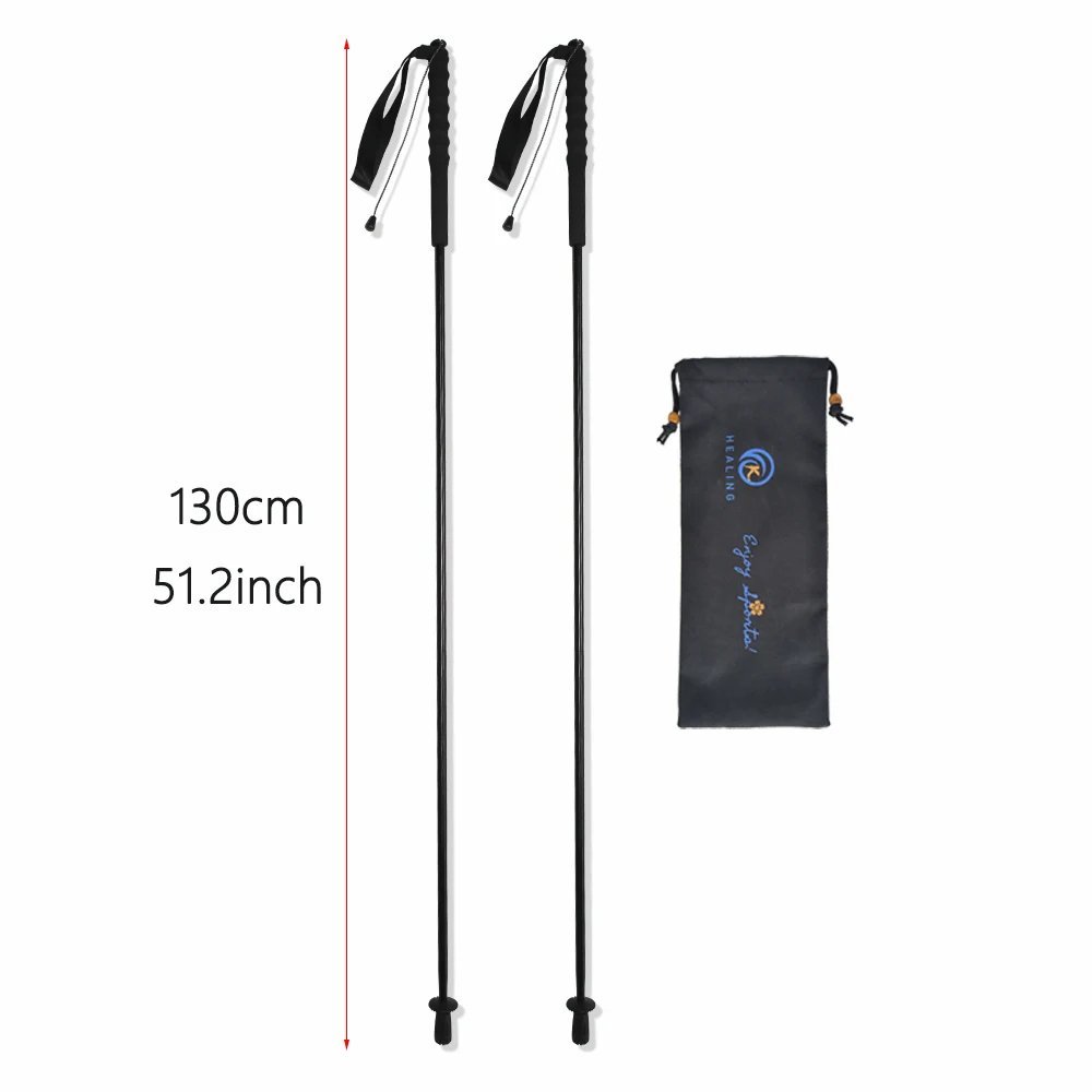 fixed 130cm 1pair_5-Section Outdoor Fold Trekking Pole Camping Portable Lightweight Walking Hiking S